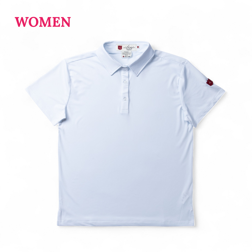 Iliac Golf WOMEN Polo Shirts Solid Series White イリアック レディス ポロシャツ ソリッドシリーズ ホワイト
