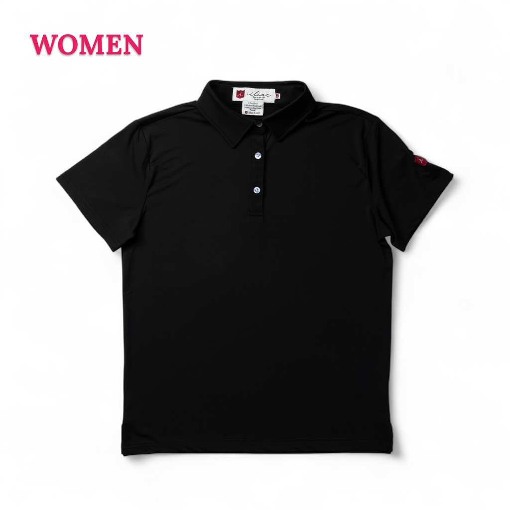 Iliac Golf WOMEN Polo Shirts Solid Series Black イリアック レディス ポロシャツ ソリッドシリーズ ブラック