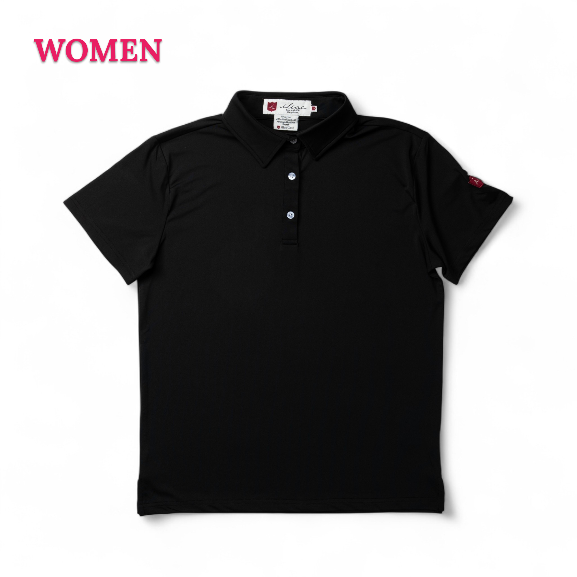 Iliac Golf WOMEN Polo Shirts Solid Series Black イリアック レディス ポロシャツ ソリッドシリーズ ブラック