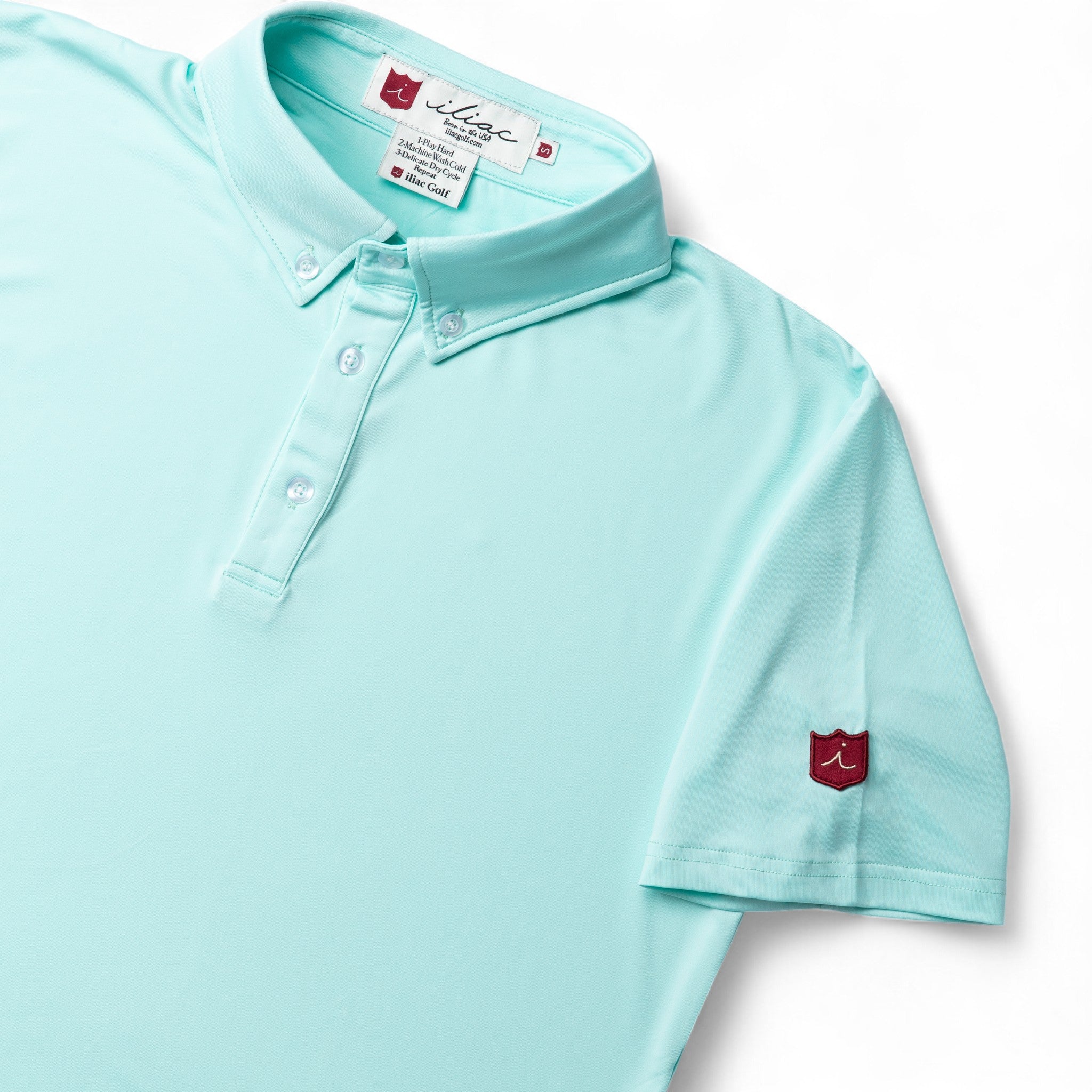 Iliac Golf Polo Shirts Solid Series Sax Blue イリアック ポロシャツ ソリッドシリーズ サックスブルー