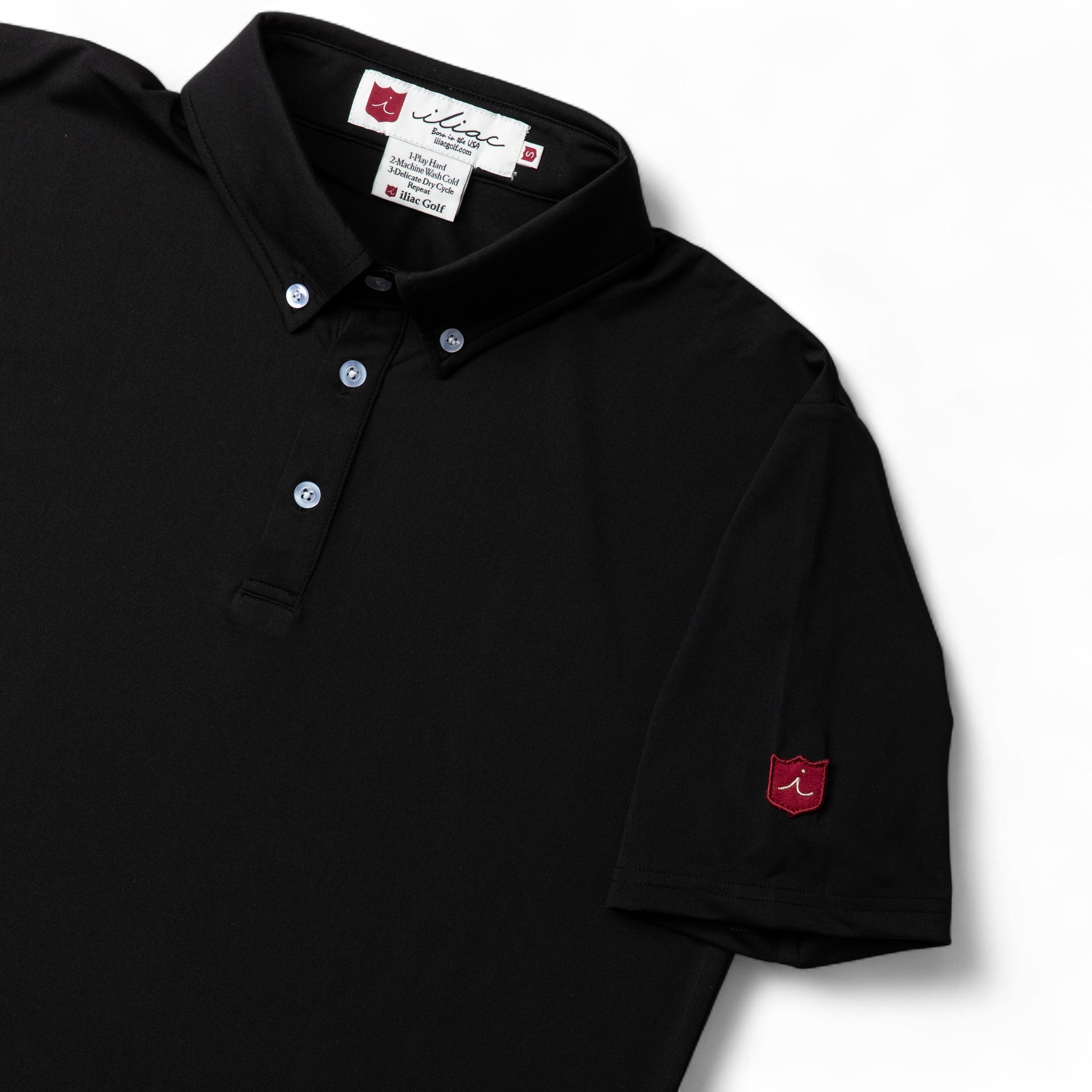 Iliac Golf Polo Shirts Solid Series Black イリアック ポロシャツ ソリッドシリーズ ブラック