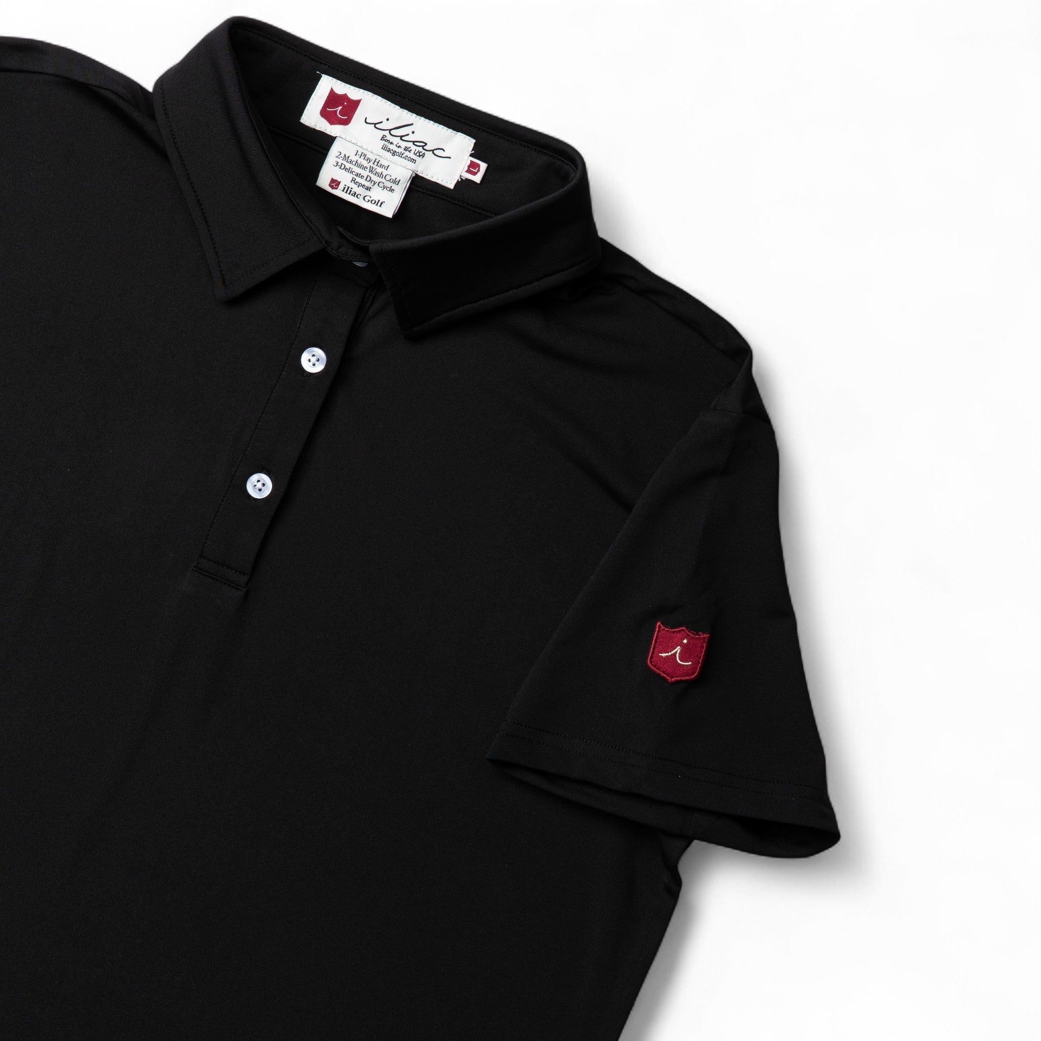 Iliac Golf WOMEN Polo Shirts Solid Series Black イリアック レディス ポロシャツ ソリッドシリーズ ブラック
