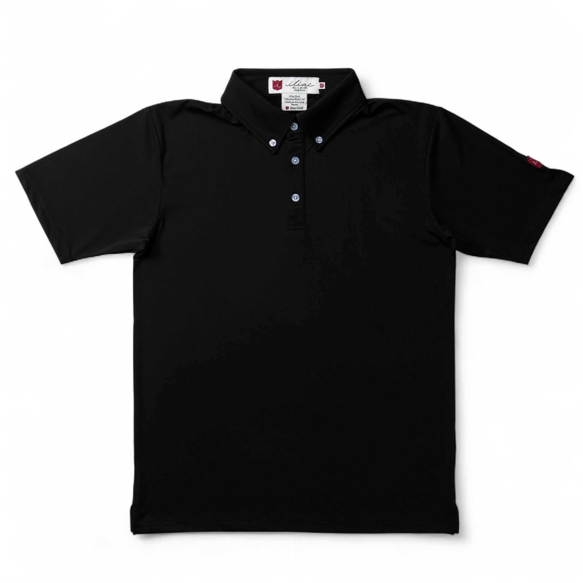 Iliac Golf Polo Shirts Solid Series Black イリアック ポロシャツ ソリッドシリーズ ブラック