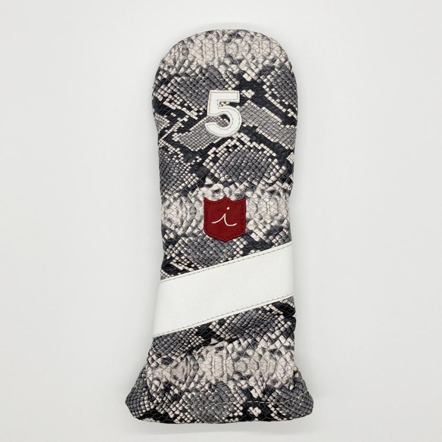 Iliac Golf ROYAL 3 FW5 HEADCOVER: AFRICA PYTHON GRAY + WHITE /ｲﾘｱｯｸ ROYAL 3 ﾌｪｱｳｪｲｳｯﾄﾞ5 ﾍｯﾄﾞｶﾊﾞｰ:ｱﾌﾘｶﾊﾟｲｿﾝｸﾞﾚｰ+ﾎﾜｲﾄ