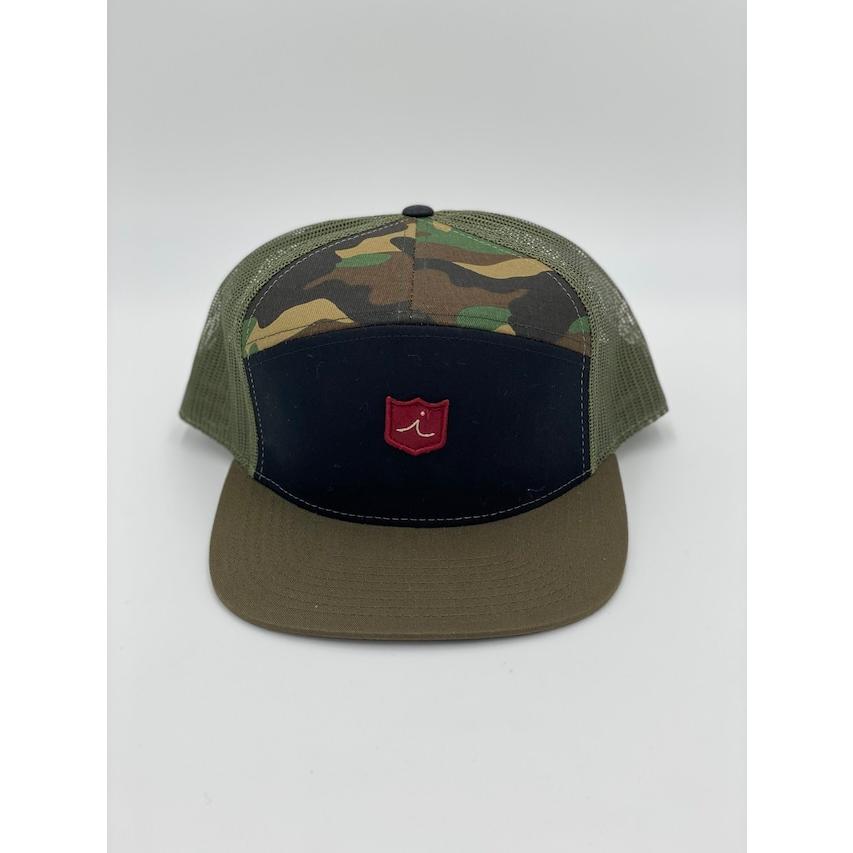 Iliac Golf Adjustable Hat: Black + Green Camo / ｲﾘｱｯｸ ｺﾞﾙﾌ ｱｼﾞｬｽﾀﾌﾞﾙﾊｯﾄ ｷｬｯﾌﾟ 黒+緑のｶﾓ