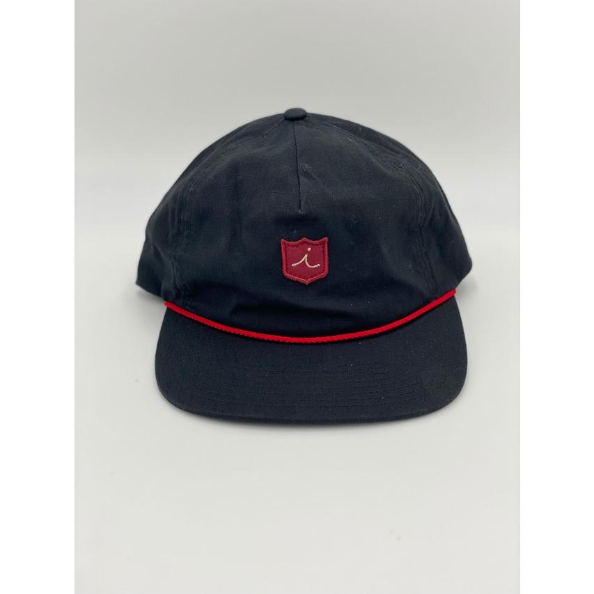 Iliac Golf Adjustable Hat: Black + Red Cord / ｲﾘｱｯｸ ｺﾞﾙﾌ ｱｼﾞｬｽﾀﾌﾞﾙﾊｯﾄ ｷｬｯﾌﾟ 黒+赤のｺｰﾄﾞ