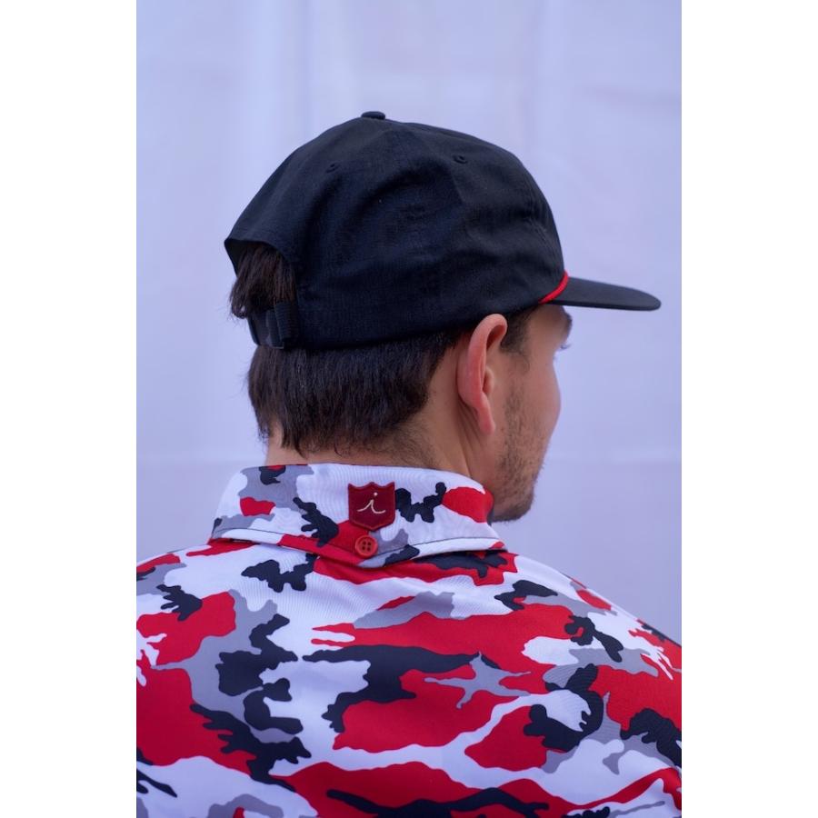 Iliac Golf Adjustable Hat: Black + Red Cord / ｲﾘｱｯｸ ｺﾞﾙﾌ ｱｼﾞｬｽﾀﾌﾞﾙﾊｯﾄ ｷｬｯﾌﾟ 黒+赤のｺｰﾄﾞ