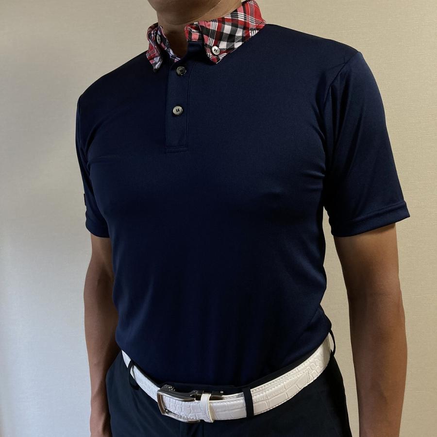 Iliac Golf Shirts/Sｻｲｽﾞ特集/RANCHER: 紺+赤ﾁｪｯｸ/ ｲﾘｱｯｸ ｺﾞﾙﾌｼｬﾂ ﾗﾝﾁｬｰ