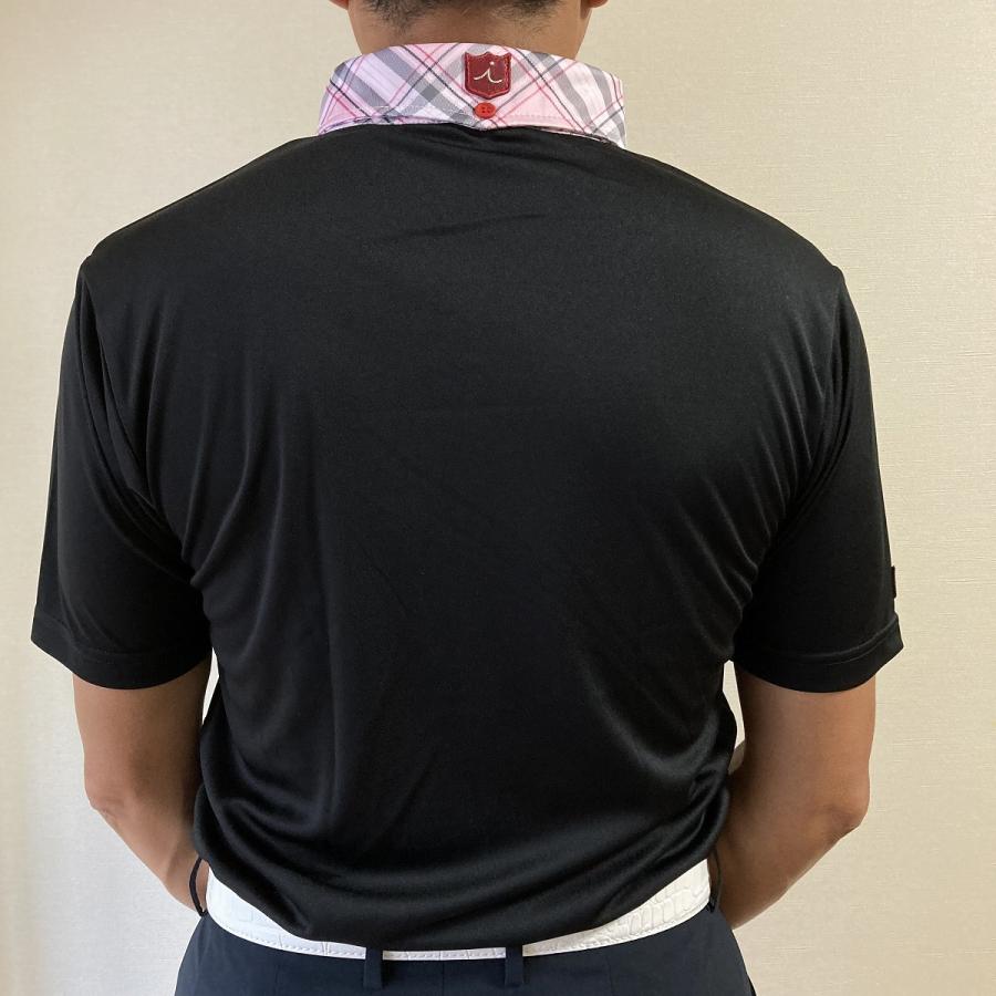 Iliac Golf Shirts/Sｻｲｽﾞ特集/RANCHER: 黒+ﾋﾟﾝｸﾁｪｯｸ/ ｲﾘｱｯｸ ｺﾞﾙﾌｼｬﾂ ﾗﾝﾁｬｰ