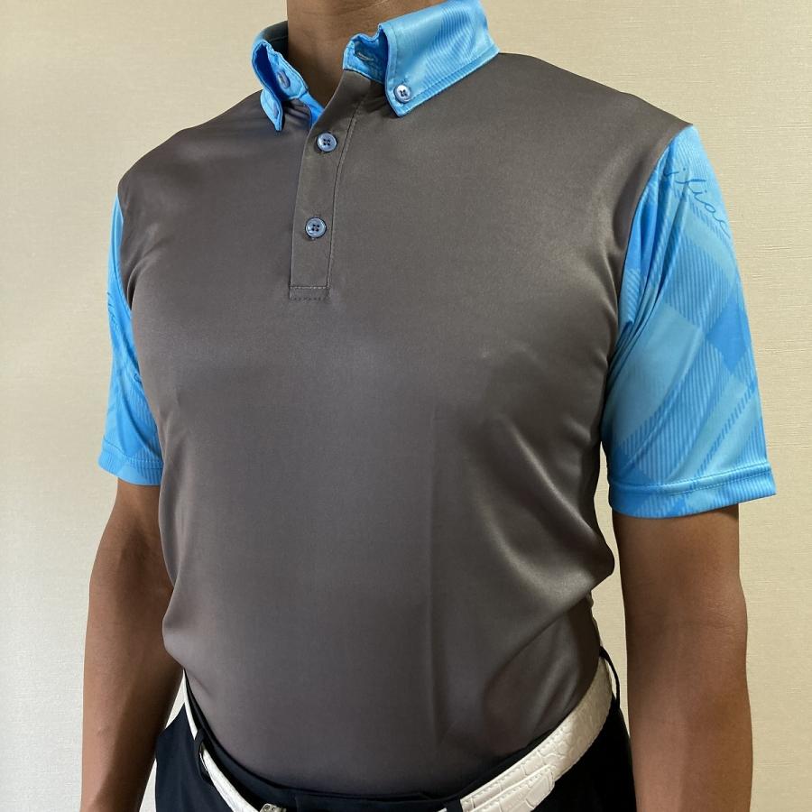 Iliac Golf Shirts/Sｻｲｽﾞ特集/RANCHER: ｸﾞﾚｰ+ｽｶｲﾌﾞﾙｰ/ ｲﾘｱｯｸ ｺﾞﾙﾌｼｬﾂ ﾗﾝﾁｬｰ