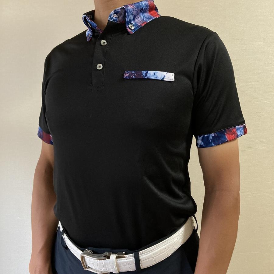 Iliac Golf Shirts/Sｻｲｽﾞ特集/RANCHER: 黒+USA/ ｲﾘｱｯｸ ｺﾞﾙﾌｼｬﾂ ﾗﾝﾁｬｰ