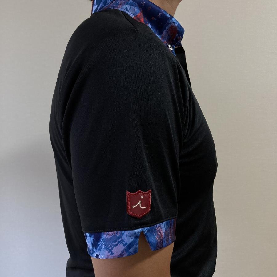 Iliac Golf Shirts/Sｻｲｽﾞ特集/RANCHER: 黒+USA/ ｲﾘｱｯｸ ｺﾞﾙﾌｼｬﾂ ﾗﾝﾁｬｰ