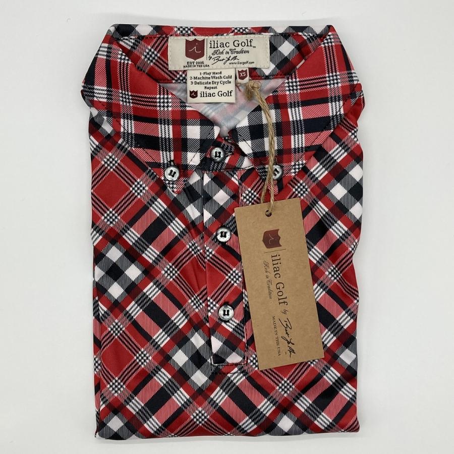 Iliac Golf Shirts/Sｻｲｽﾞ特集/PARIS: 赤ﾁｪｯｸ/ ｲﾘｱｯｸ ｺﾞﾙﾌ ｼｬﾂ ﾊﾟﾘｽ